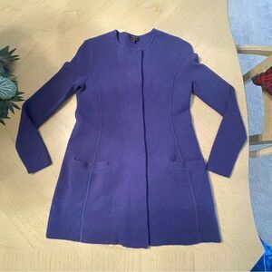 Talbots Merino Wool long sweater coat Snap S SP P coatagan shacket